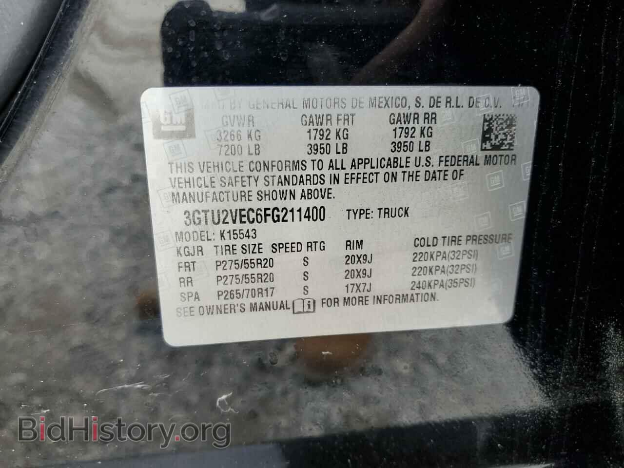 2015 GMC SIERRA - VIN: 3GTU2VEC6FG211400 - Фото 12