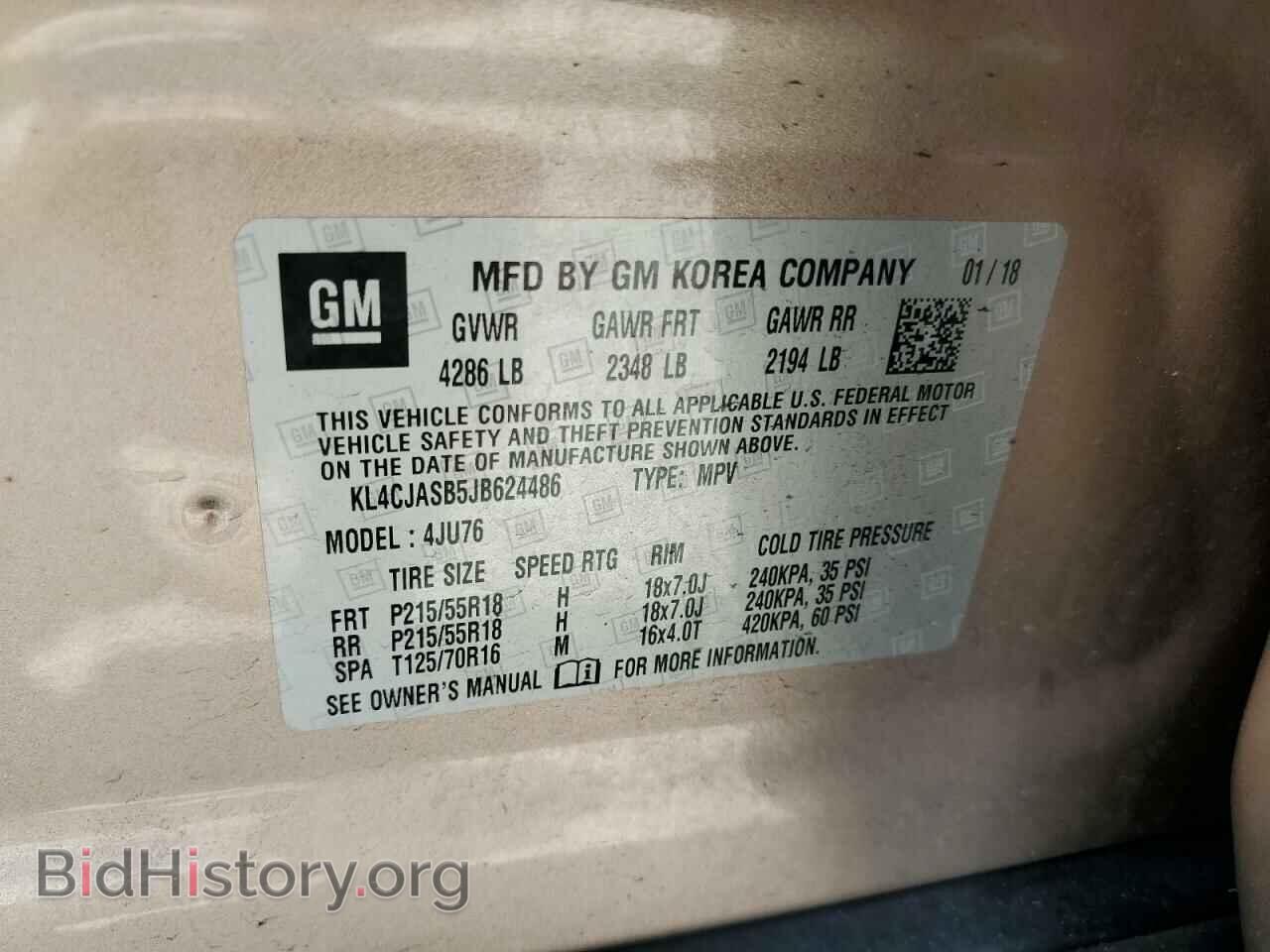 2018 BUICK ENCORE - VIN: KL4CJASB5JB624486 - Фото 13