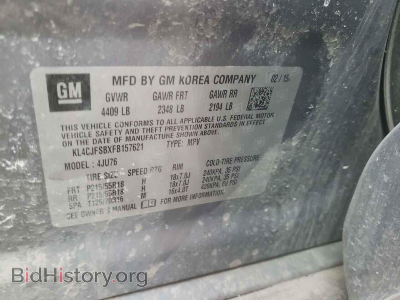 2015 BUICK ENCORE - VIN: KL4CJFSBXFB157621 - Photo 10