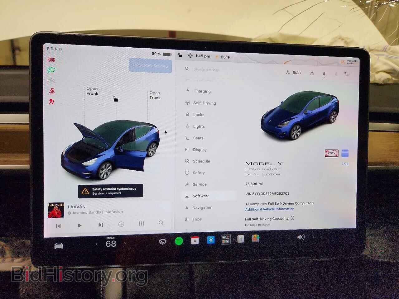 2021 TESLA MODEL Y - VIN: 5YJYGDEE2MF262703 - Photo 9