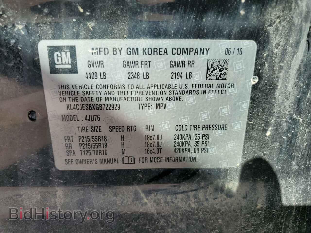 2016 BUICK ENCORE - VIN: KL4CJESBXGB722929 - Photo 13