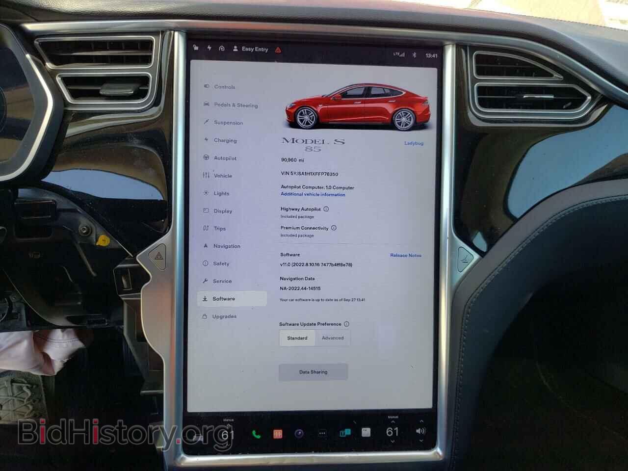2015 TESLA MODEL S - VIN: 5YJSA1H1XFFP76350 - Photo 9