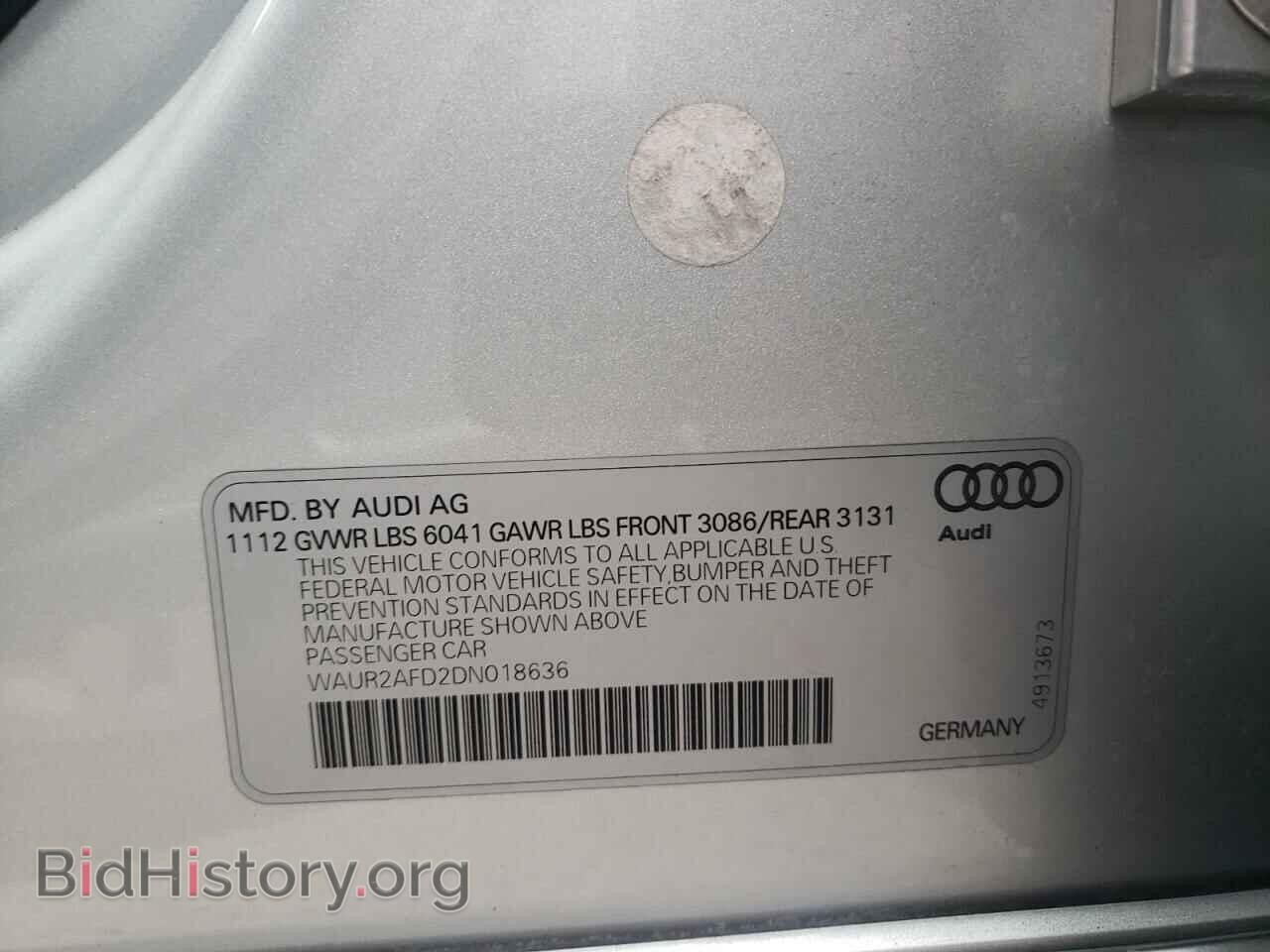 2013 AUDI A8 - VIN: WAUR2AFD2DN018636 - Фото 10