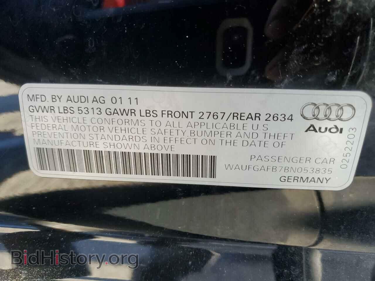 2011 AUDI A6 - VIN: WAUFGAFB7BN053835 - Фото 12