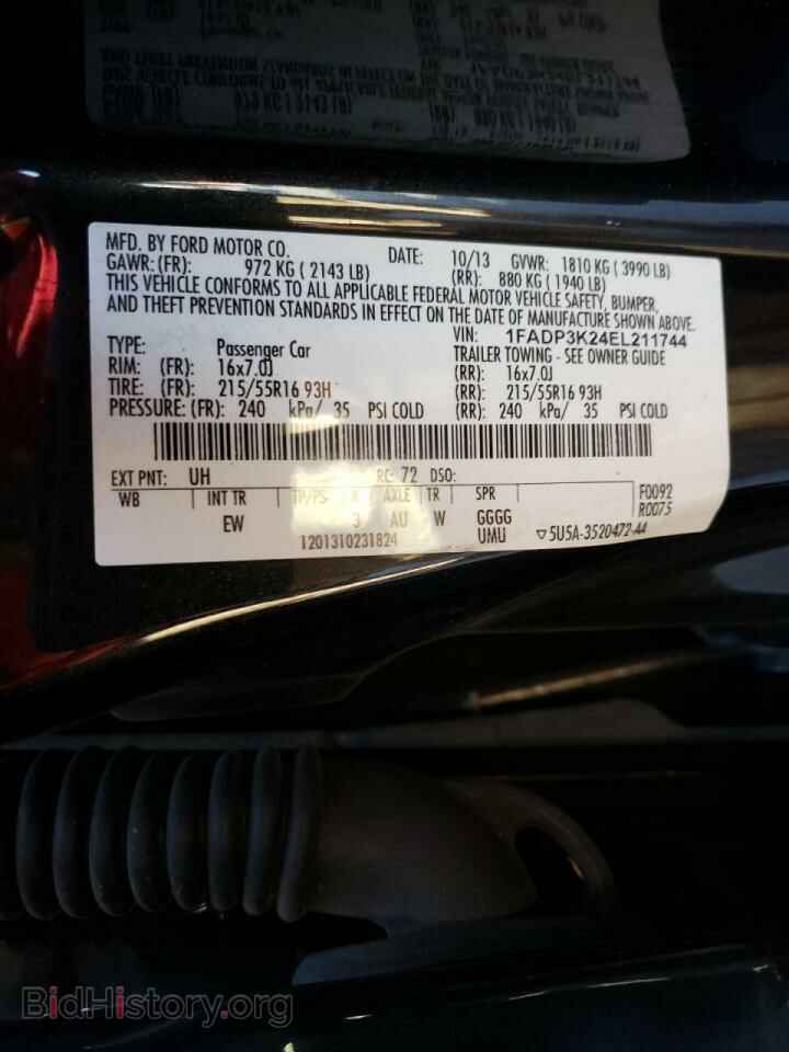 2014 FORD FOCUS - VIN: 1FADP3K24EL211744 - Фото 10