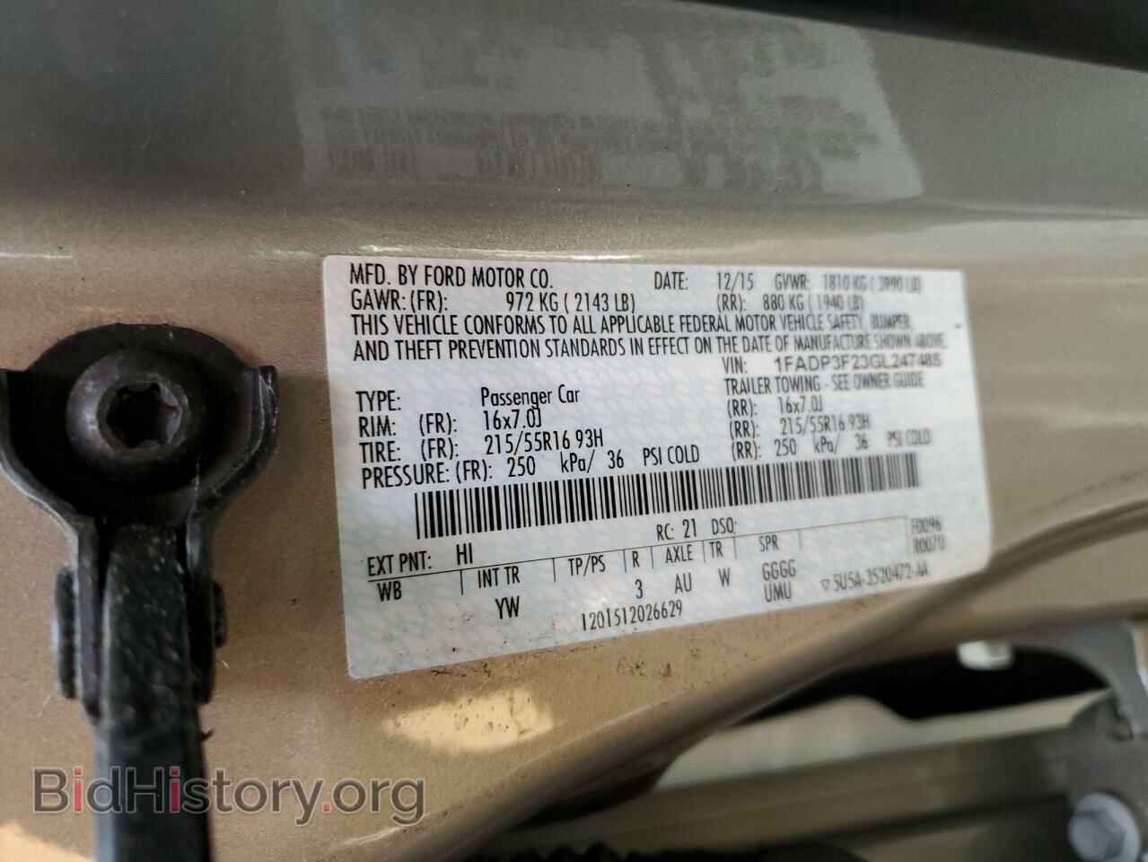 2016 FORD FOCUS - VIN: 1FADP3F23GL247485 - Фото 12