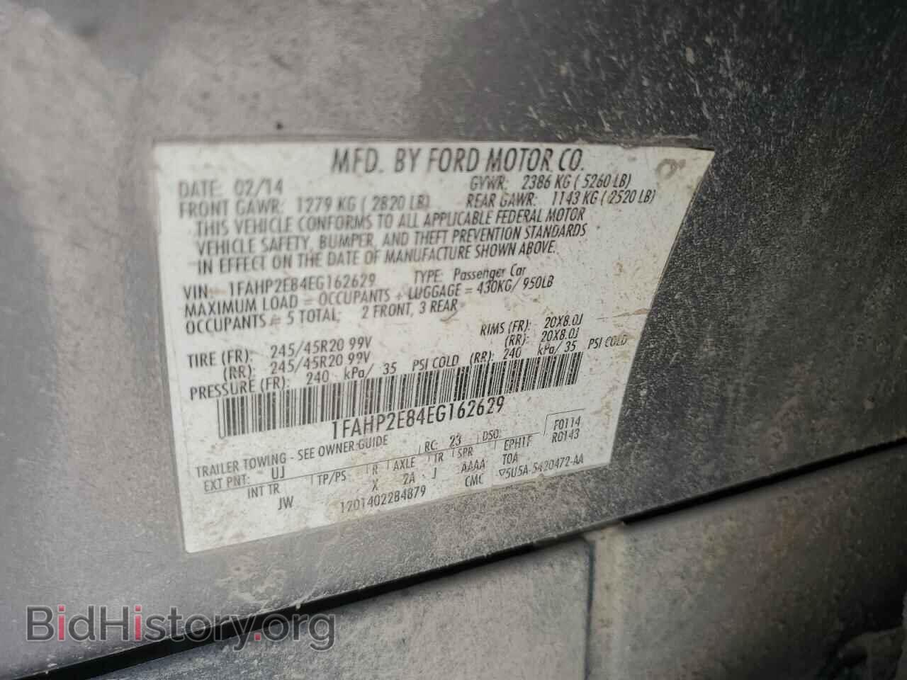 2014 FORD TAURUS - VIN: 1FAHP2E84EG162629 - Photo 12