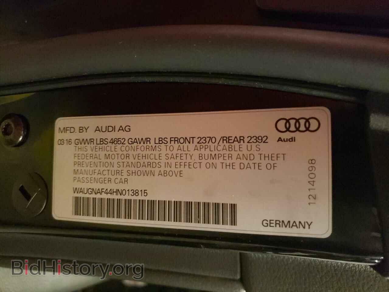 2017 AUDI A4 - VIN: WAUGNAF44HN013815 - Фото 10