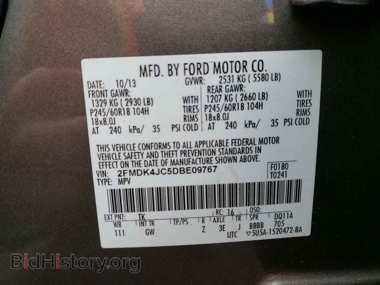 2013 FORD EDGE - VIN: 2FMDK4JC5DBE09767 - Photo 10