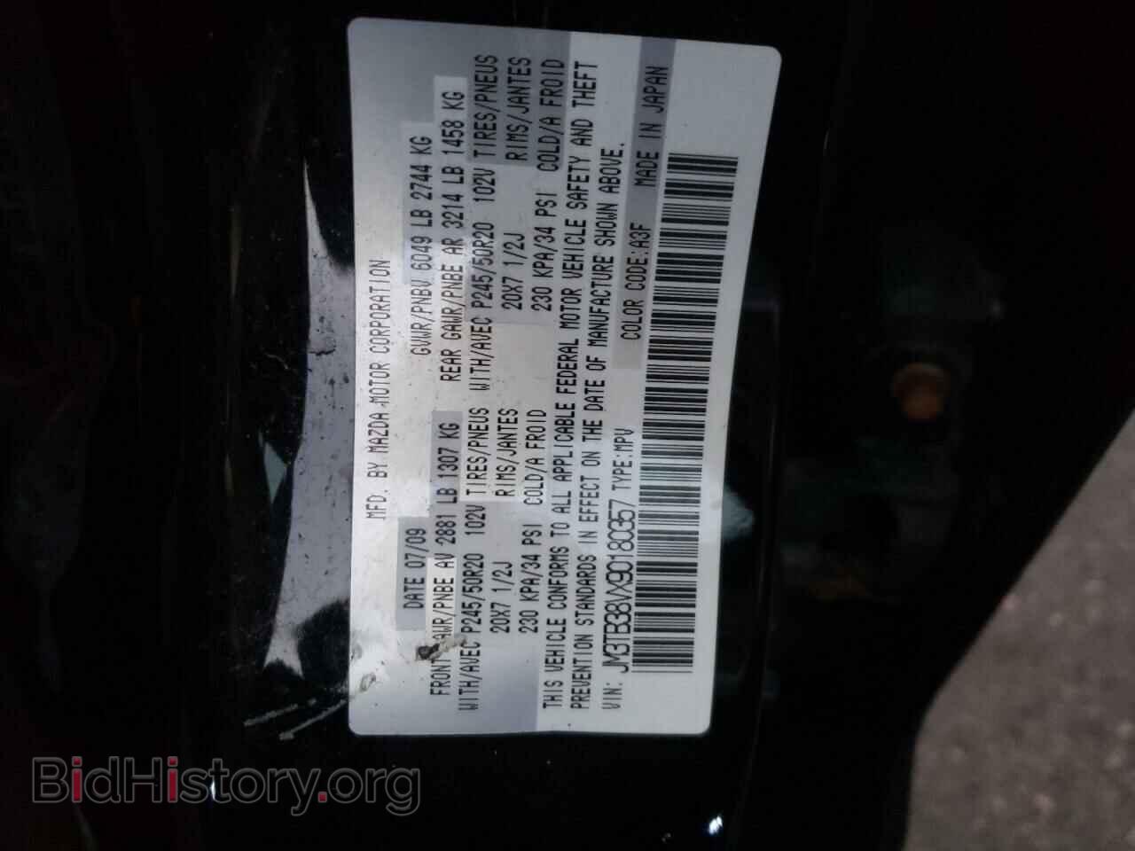 2009 MAZDA CX-9 - VIN: JM3TB38VX90180357 - Фото 10
