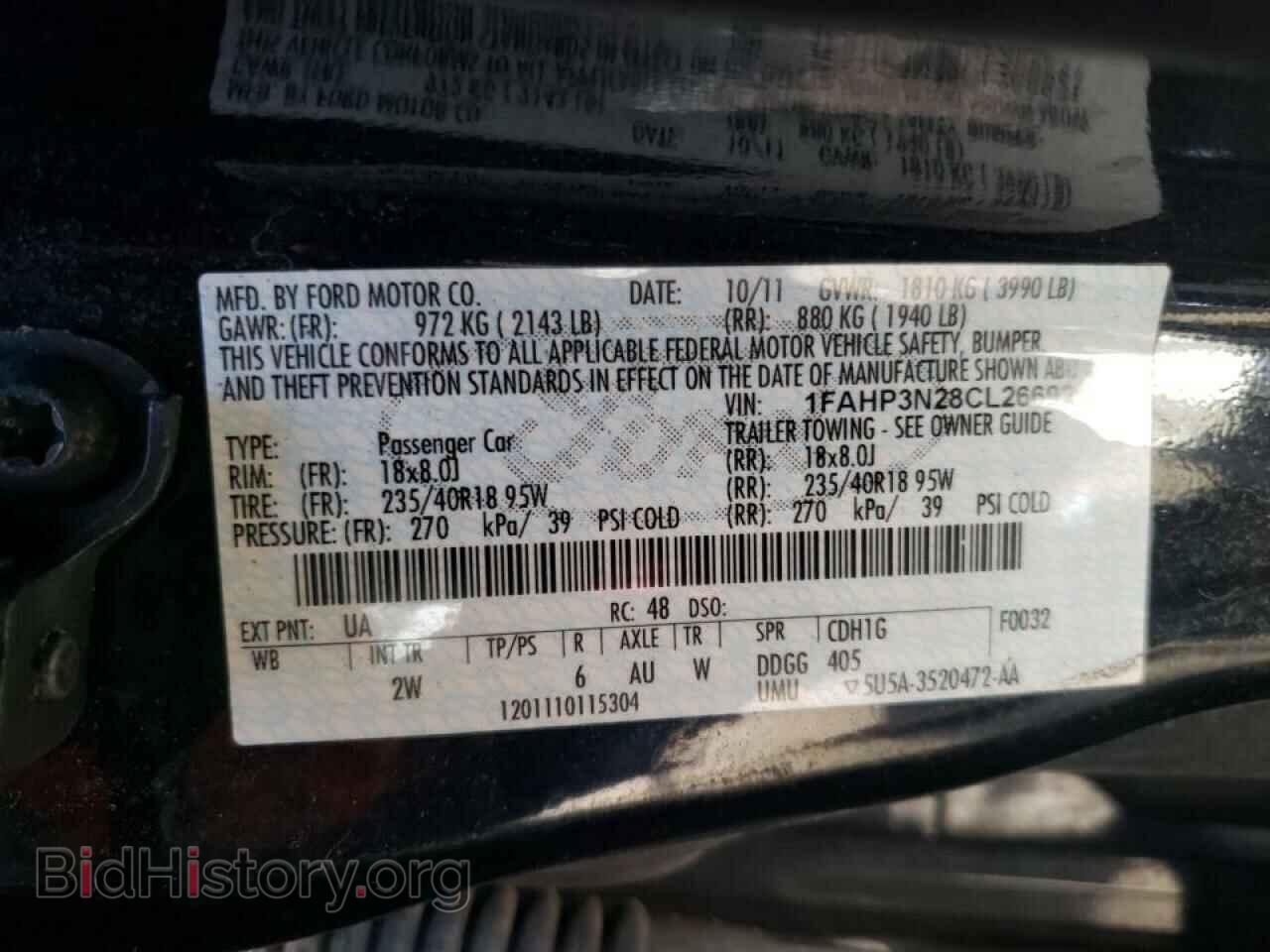 2012 FORD FOCUS - VIN: 1FAHP3N28CL266921 - Фото 10