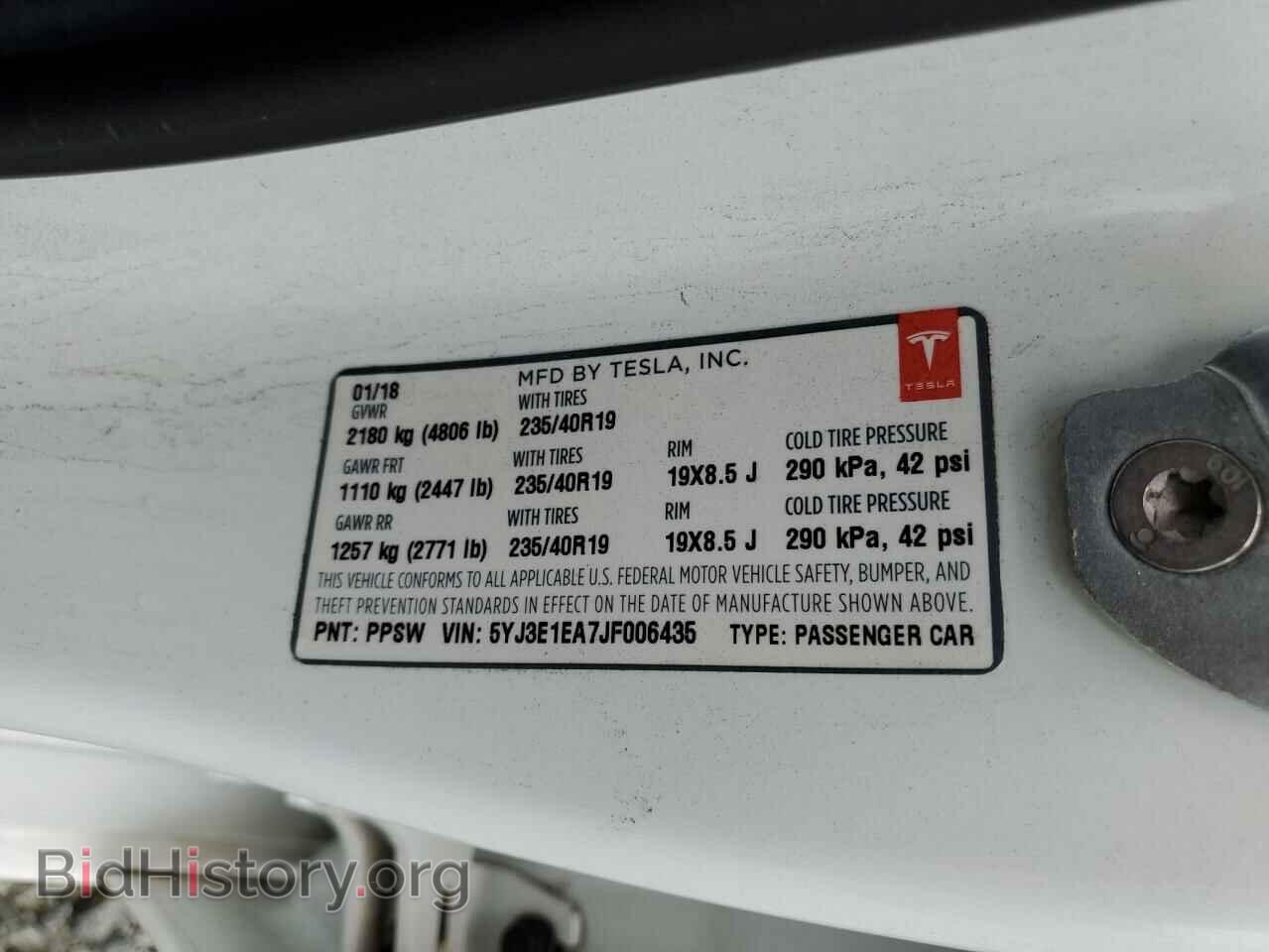 2018 TESLA MODEL 3 - VIN: 5YJ3E1EA7JF006435 - Photo 12