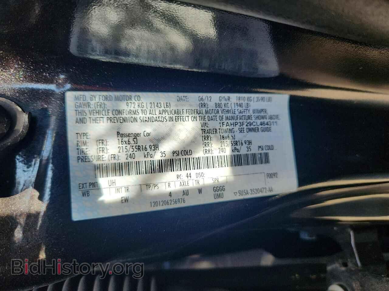 2012 FORD FOCUS - VIN: 1FAHP3F29CL464311 - Фото 12