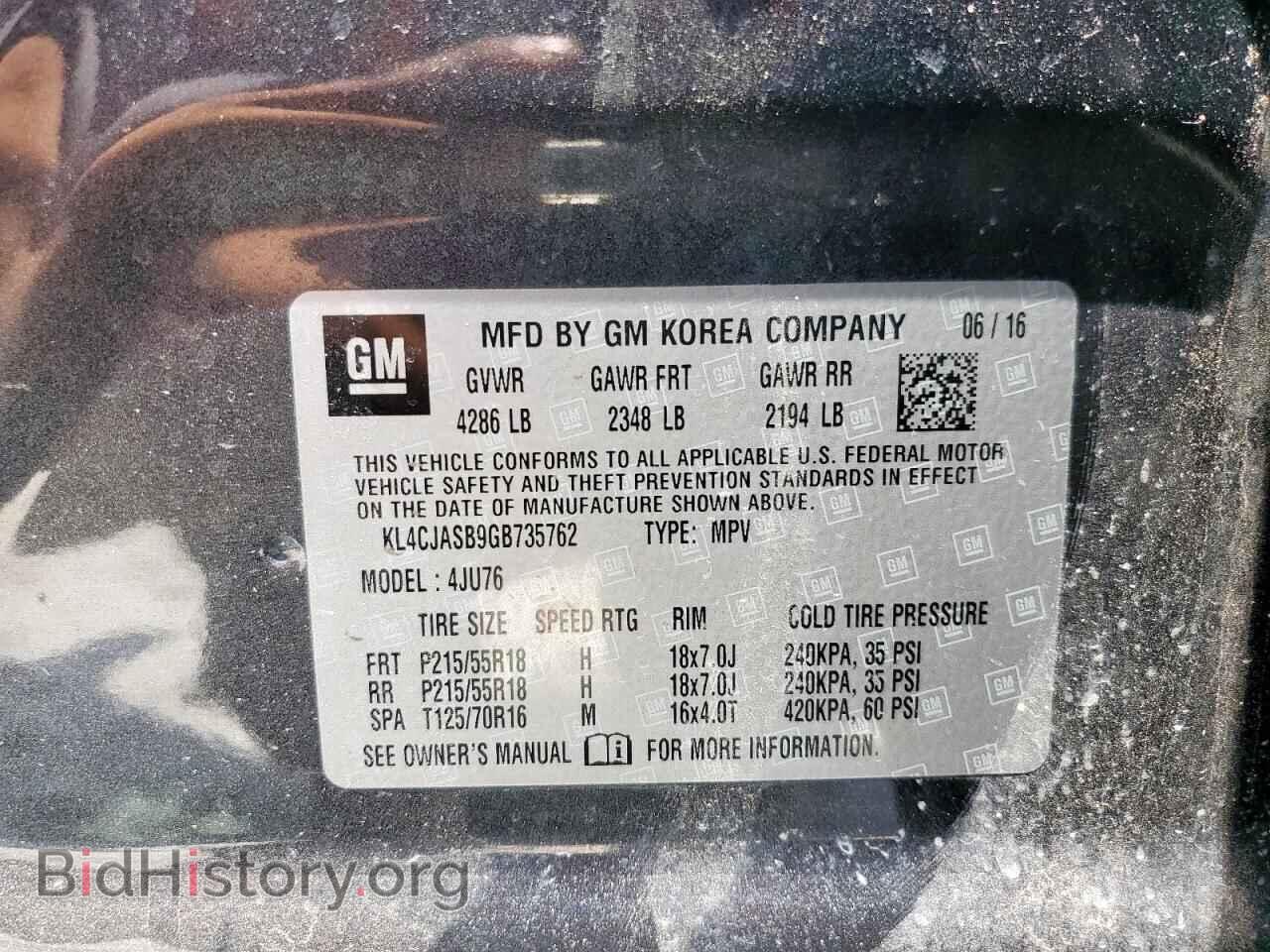 2016 BUICK ENCORE - VIN: KL4CJASB9GB735762 - Photo 13