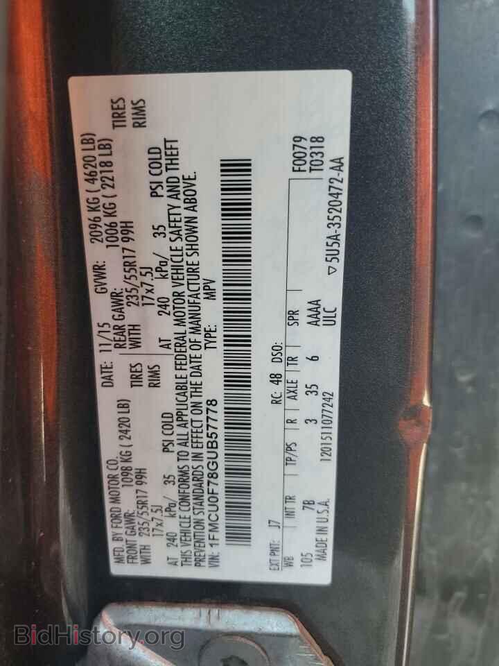 2016 FORD ESCAPE - VIN: 1FMCU0F78GUB57778 - Фото 14