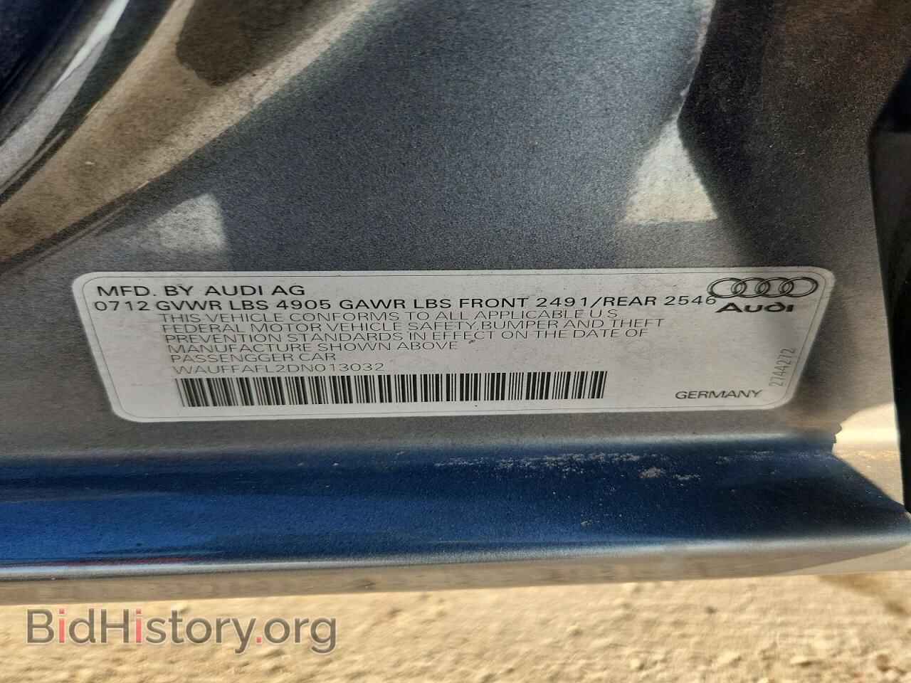 2013 AUDI A4 - VIN: WAUFFAFL2DN013032 - Photo 12