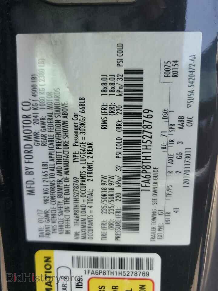 2017 FORD ALL Models - VIN: 1FA6P8TH1H5278769 - Фото 12