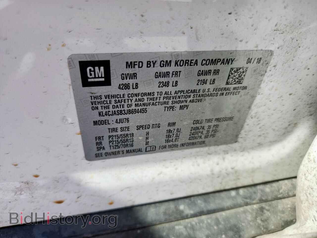 2018 BUICK ENCORE - VIN: KL4CJASB3JB694455 - Фото 13
