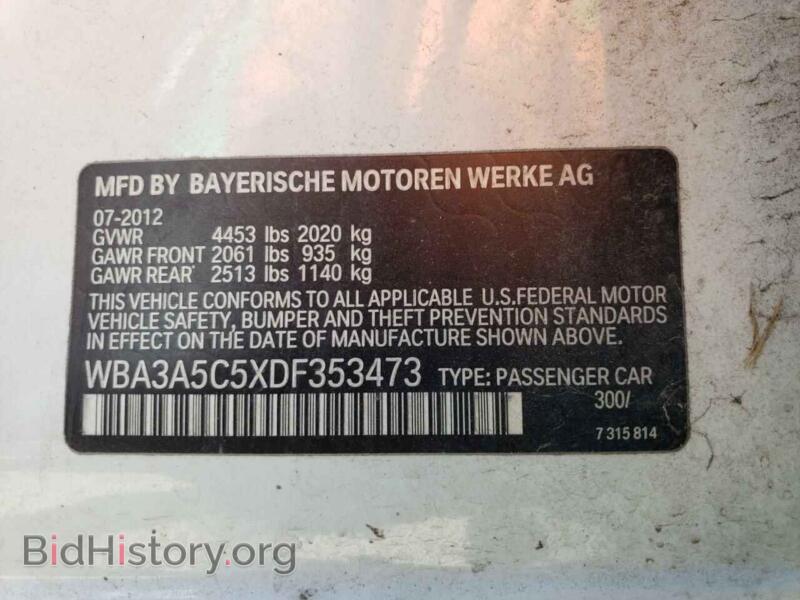 2013 BMW 3 SERIES (VIN WBA3A5C5XDF353473) — фото 12 из 12