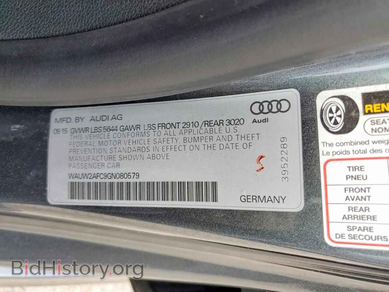 2016 AUDI S7/RS7 - VIN: WAUW2AFC9GN080579 - Photo 12
