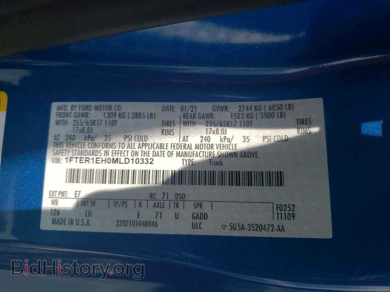 2021 FORD RANGER - VIN: 1FTER1EH0MLD10332 - Фото 12