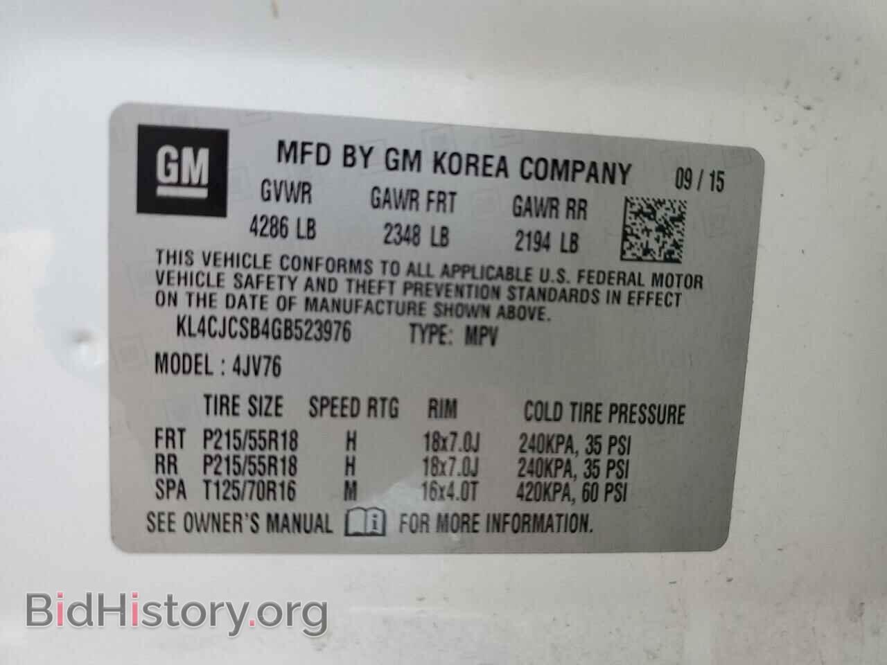 2016 BUICK ENCORE - VIN: KL4CJCSB4GB523976 - Photo 13