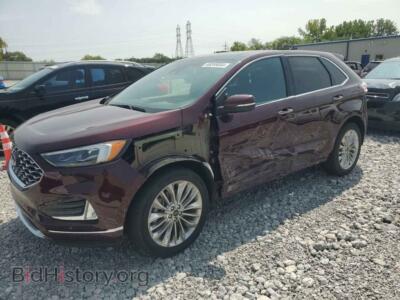 2021 Ford EDGE Titanium, maroon — VIN 2FMPK4K92MBA17815, Copart
