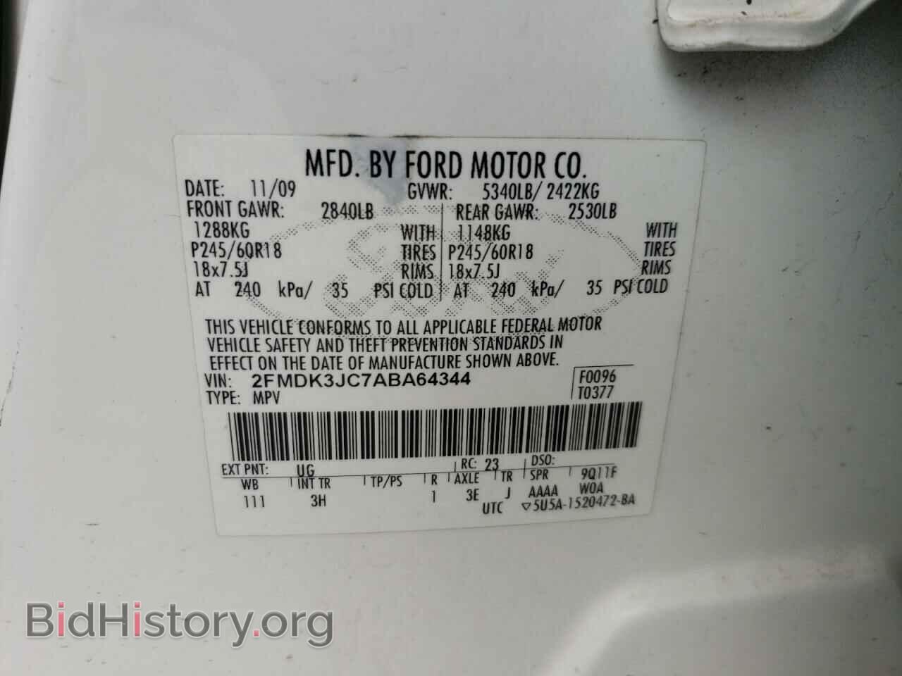 2010 FORD EDGE - VIN: 2FMDK3JC7ABA64344 - Photo 10