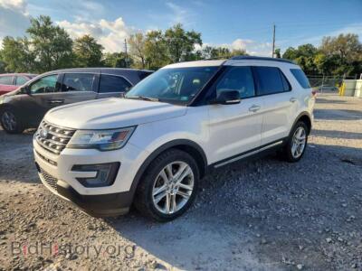 2016 Ford EXPLORER XLT, белый — VIN 1FM5K8D85GGA83744, Copart