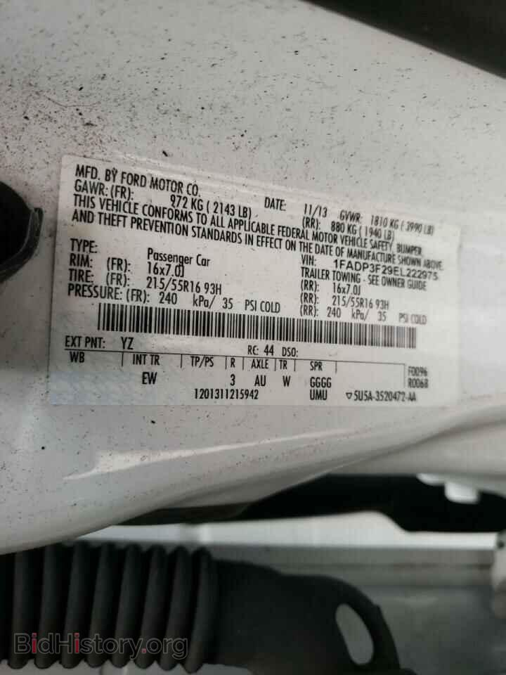 2014 FORD FOCUS - VIN: 1FADP3F29EL222975 - Фото 10