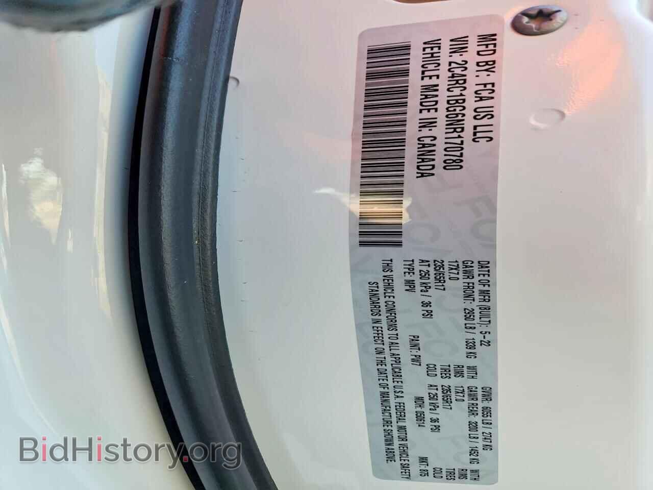2022 CHRYSLER PACIFICA - VIN: 2C4RC1BG6NR170780 - Photo 13
