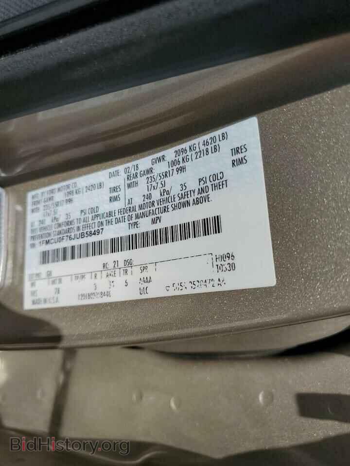 2018 FORD ESCAPE - VIN: 1FMCU0F76JUB58497 - Photo 12