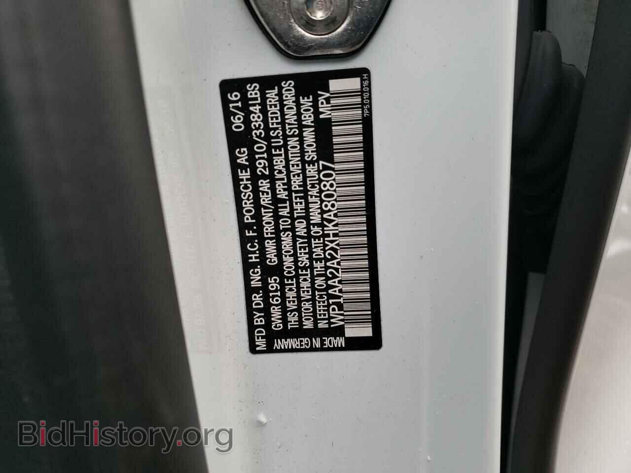 2017 PORSCHE CAYENNE - VIN: WP1AA2A2XHKA80807 - Фото 10