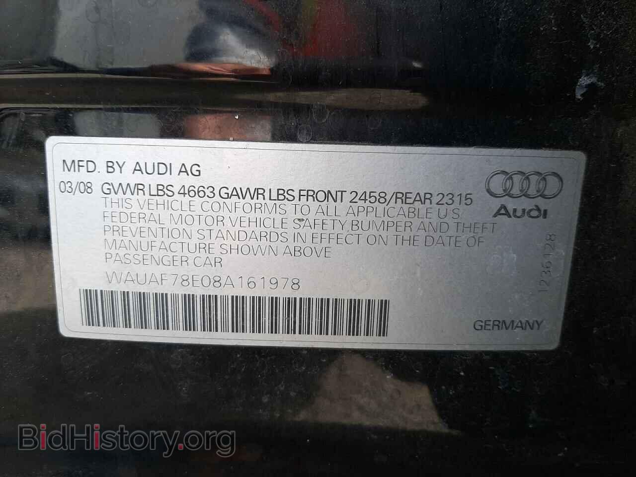 2008 AUDI A4 - VIN: WAUAF78E08A161978 - Photo 10