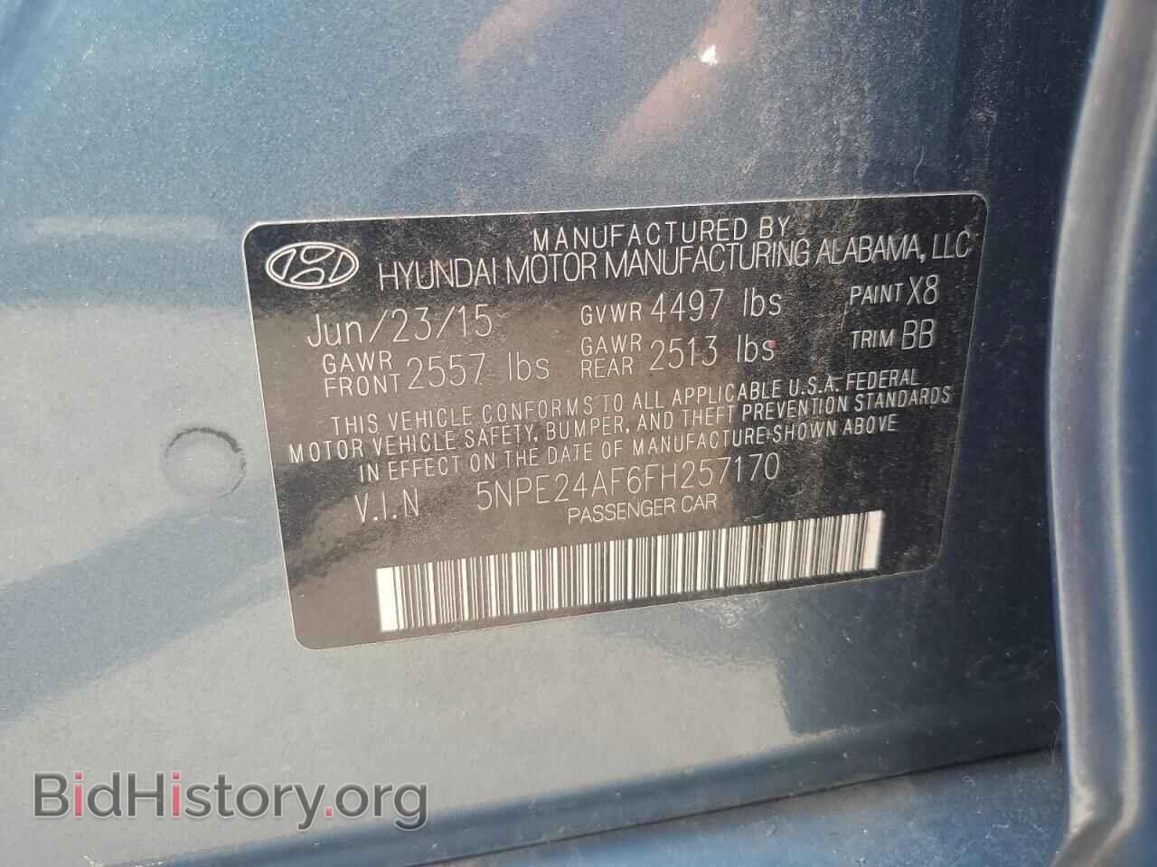 2015 HYUNDAI SONATA - VIN: 5NPE24AF6FH257170 - Фото 12