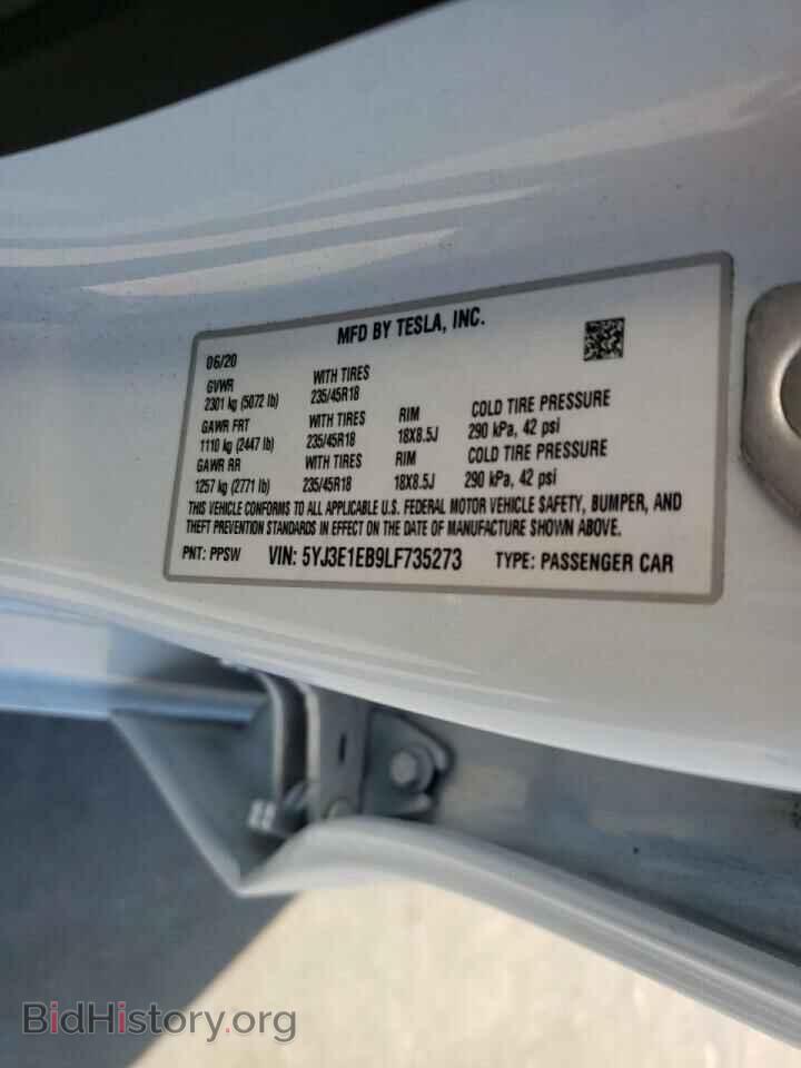 2020 TESLA MODEL 3 - VIN: 5YJ3E1EB9LF735273 - Фото 10