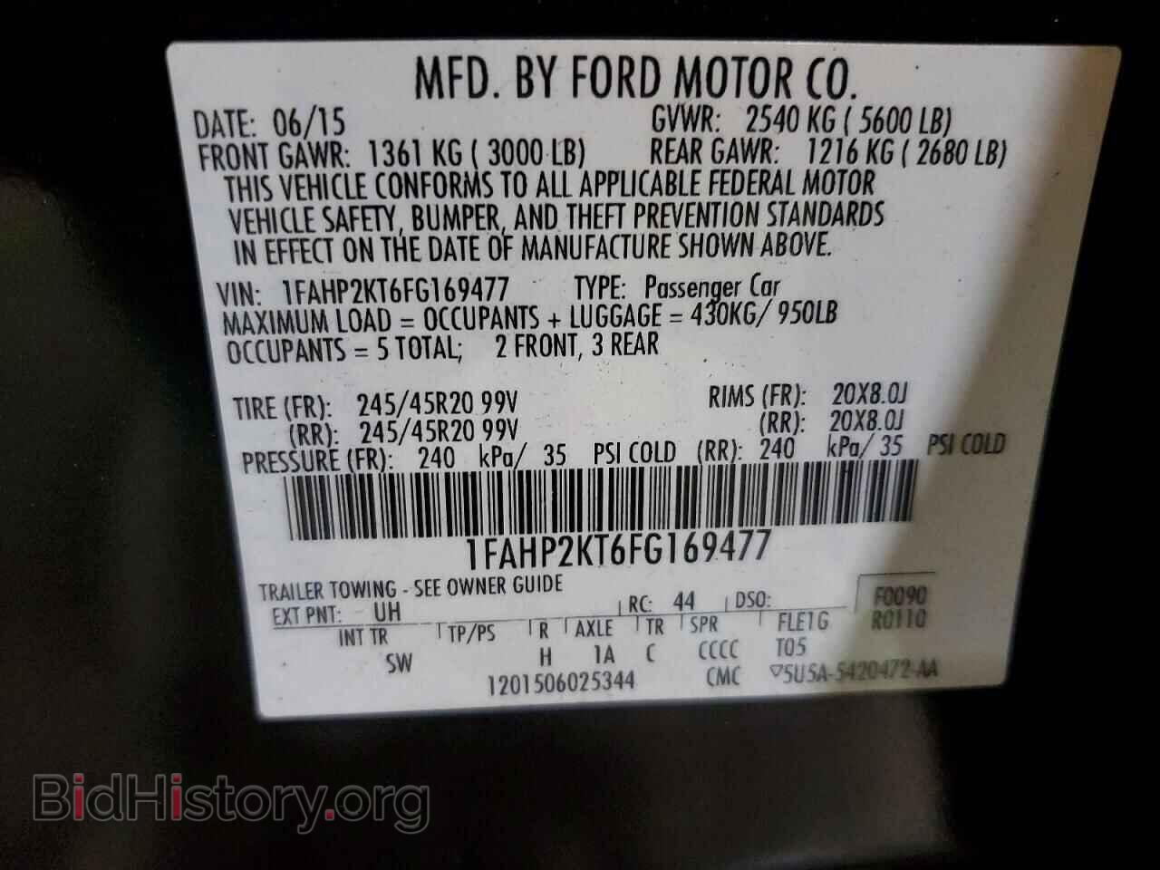 2015 FORD TAURUS - VIN: 1FAHP2KT6FG169477 - Фото 12