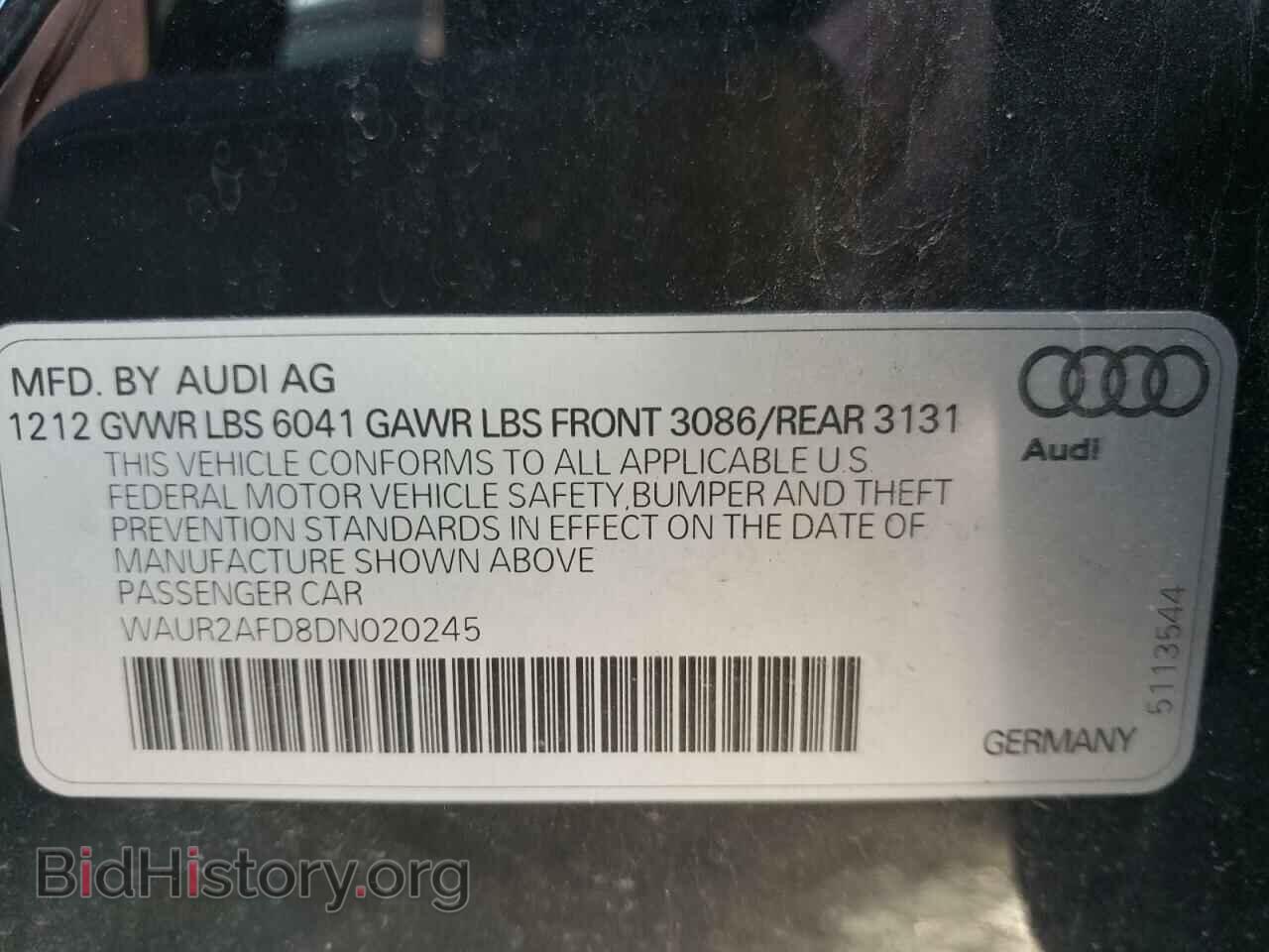 2013 AUDI A8 - VIN: WAUR2AFD8DN020245 - Фото 10