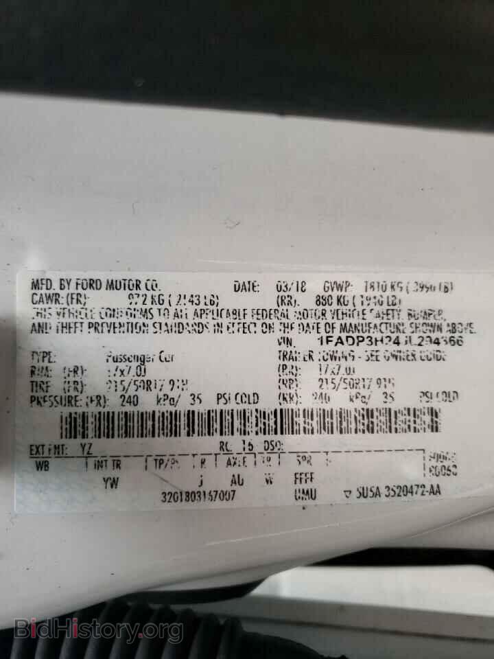 2018 FORD FOCUS - VIN: 1FADP3H24JL294366 - Фото 10