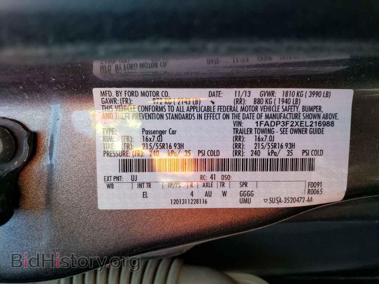 2014 FORD FOCUS - VIN: 1FADP3F2XEL216988 - Фото 12