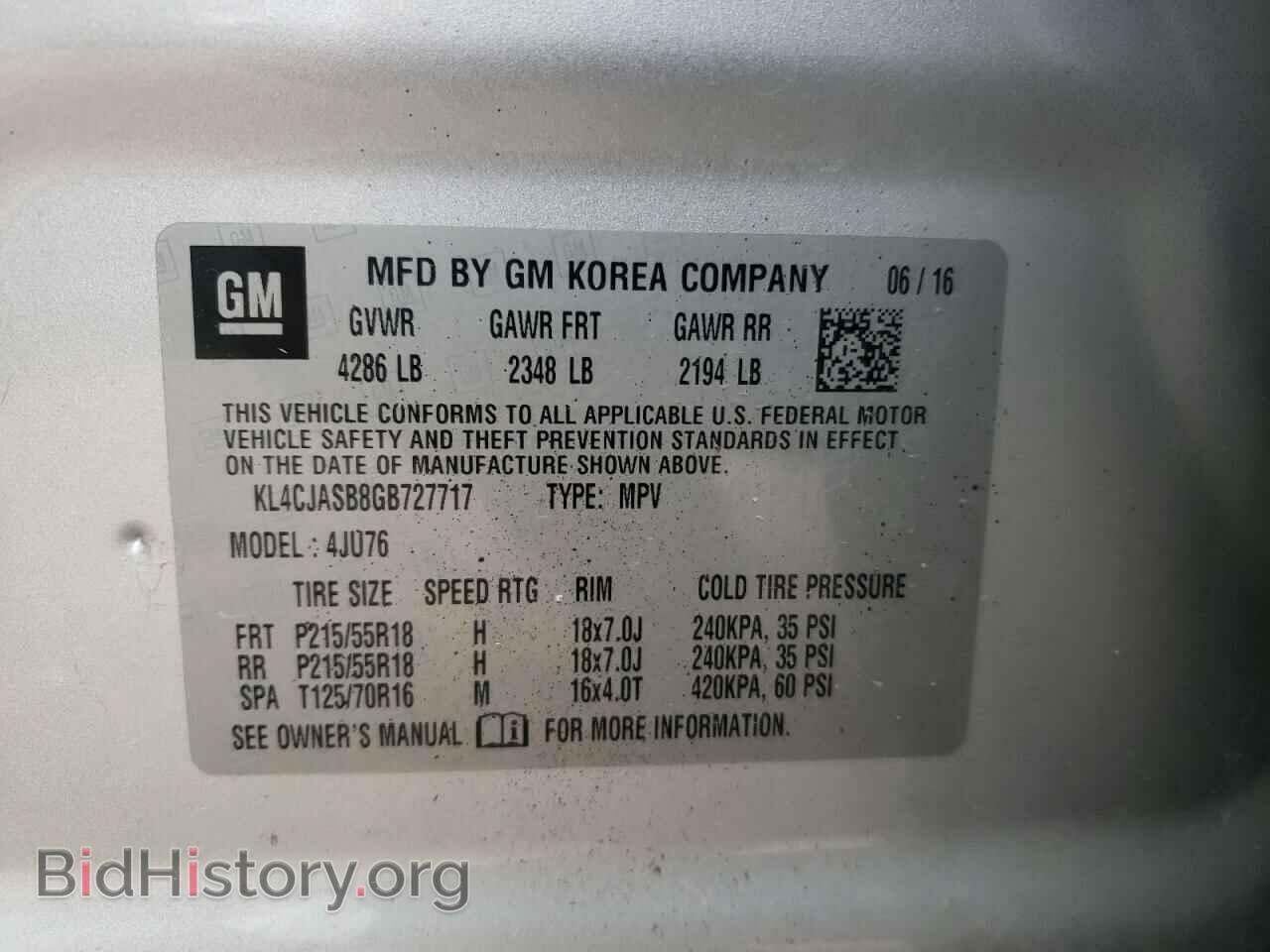 2016 BUICK ENCORE - VIN: KL4CJASB8GB727717 - Фото 10