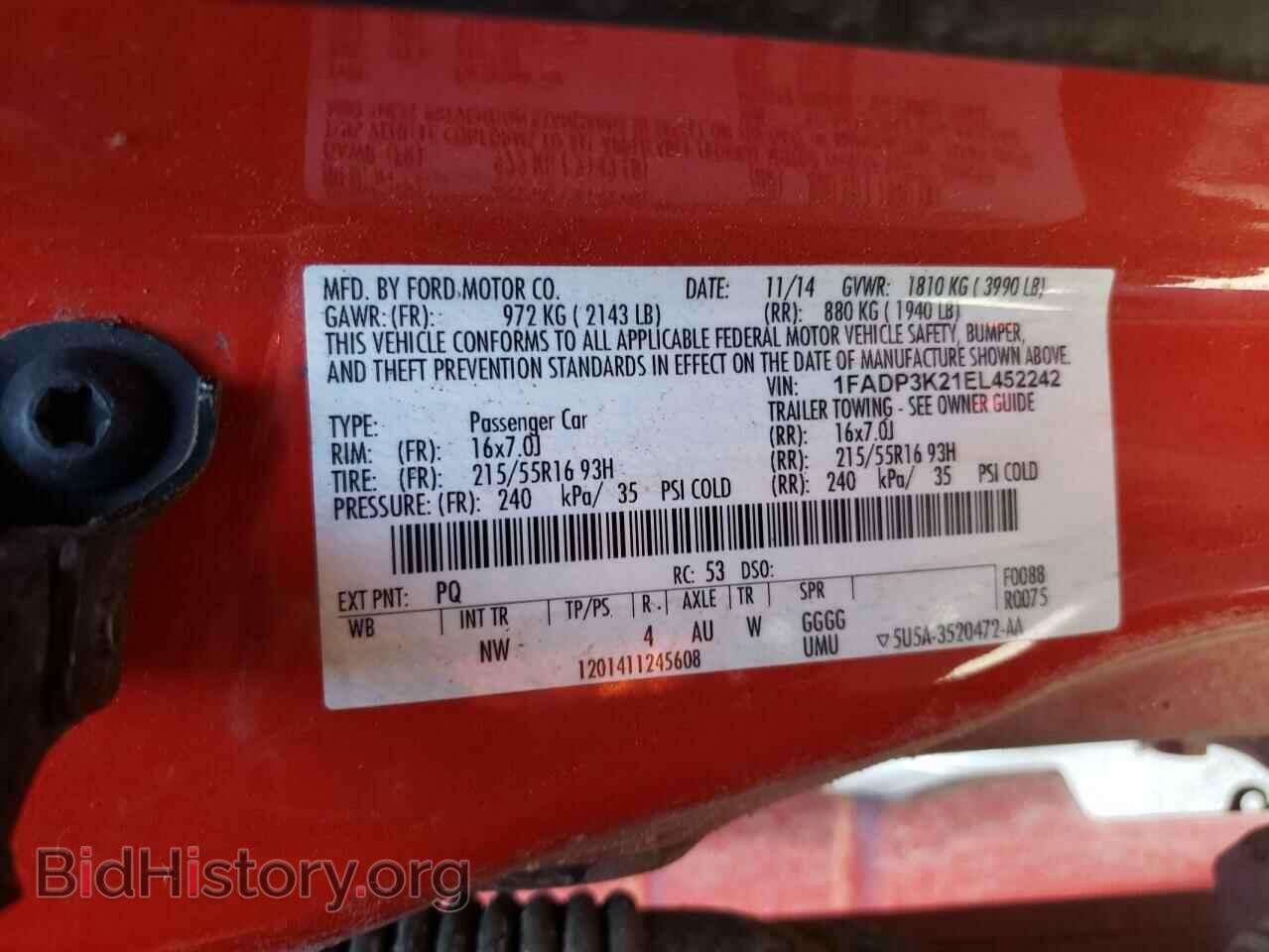 2014 FORD FOCUS - VIN: 1FADP3K21EL452242 - Фото 13