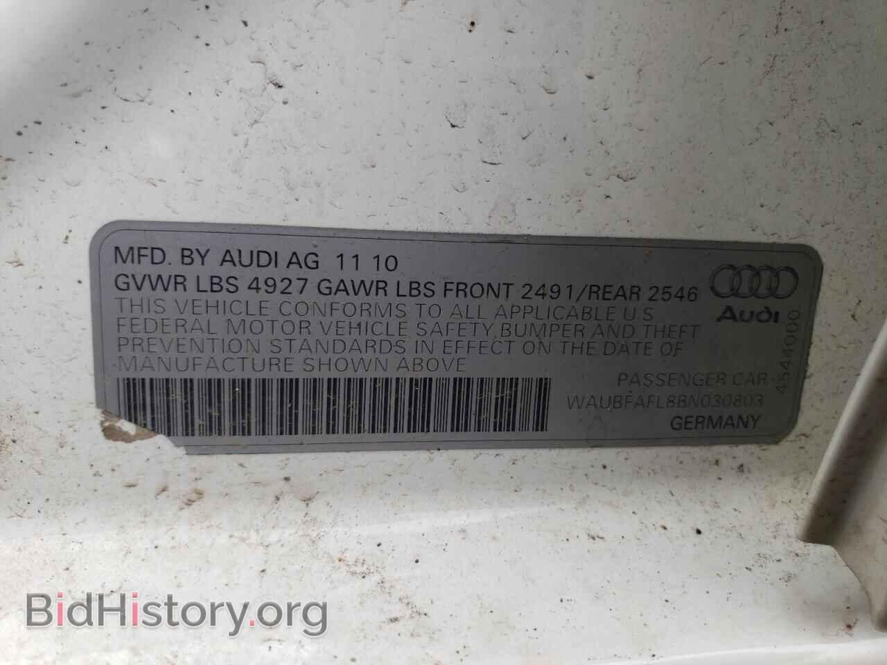 2011 AUDI A4 - VIN: WAUBFAFL8BN030803 - Photo 12