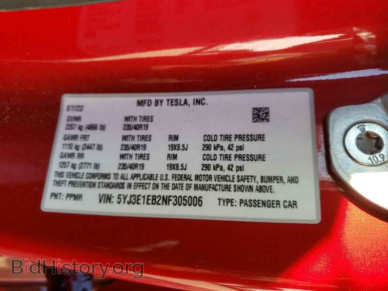 2022 TESLA MODEL 3 - VIN: 5YJ3E1EB2NF305006 - Photo 12