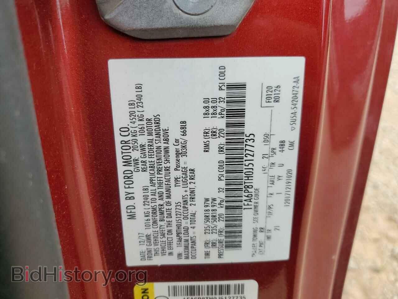 2018 FORD ALL Models - VIN: 1FA6P8TH0J5127735 - Photo 12