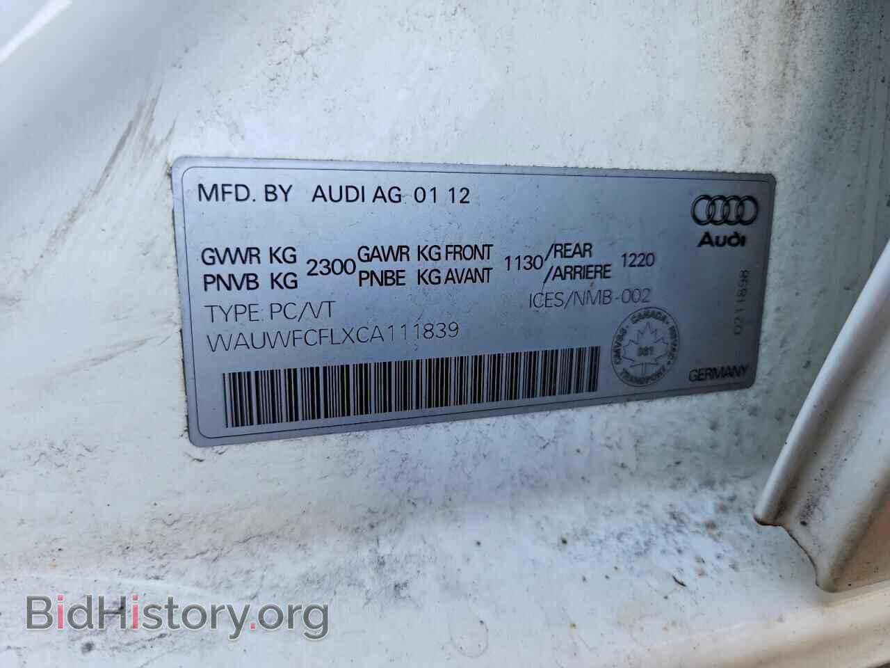 2012 AUDI A4 - VIN: WAUWFCFLXCA111839 - Photo 12