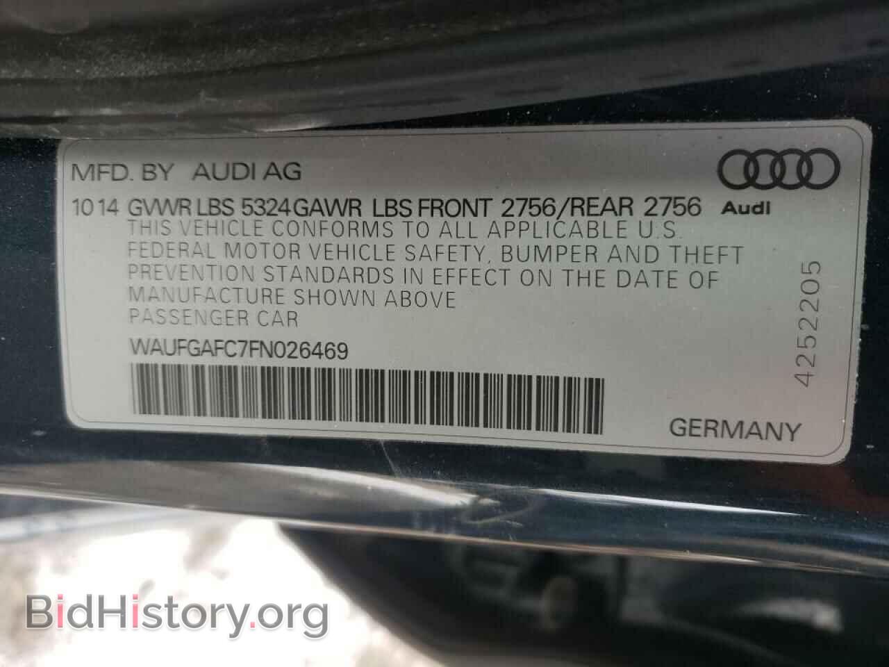 2015 AUDI A6 - VIN: WAUFGAFC7FN026469 - Фото 10
