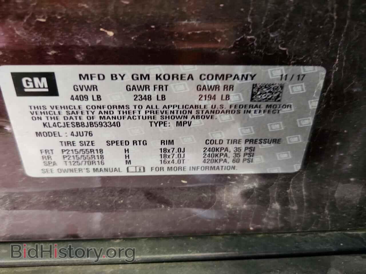 2018 BUICK ENCORE - VIN: KL4CJESB8JB593340 - Photo 13