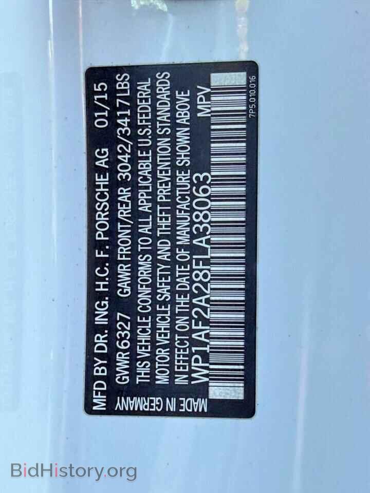 2015 PORSCHE CAYENNE - VIN: WP1AF2A28FLA38063 - Фото 10