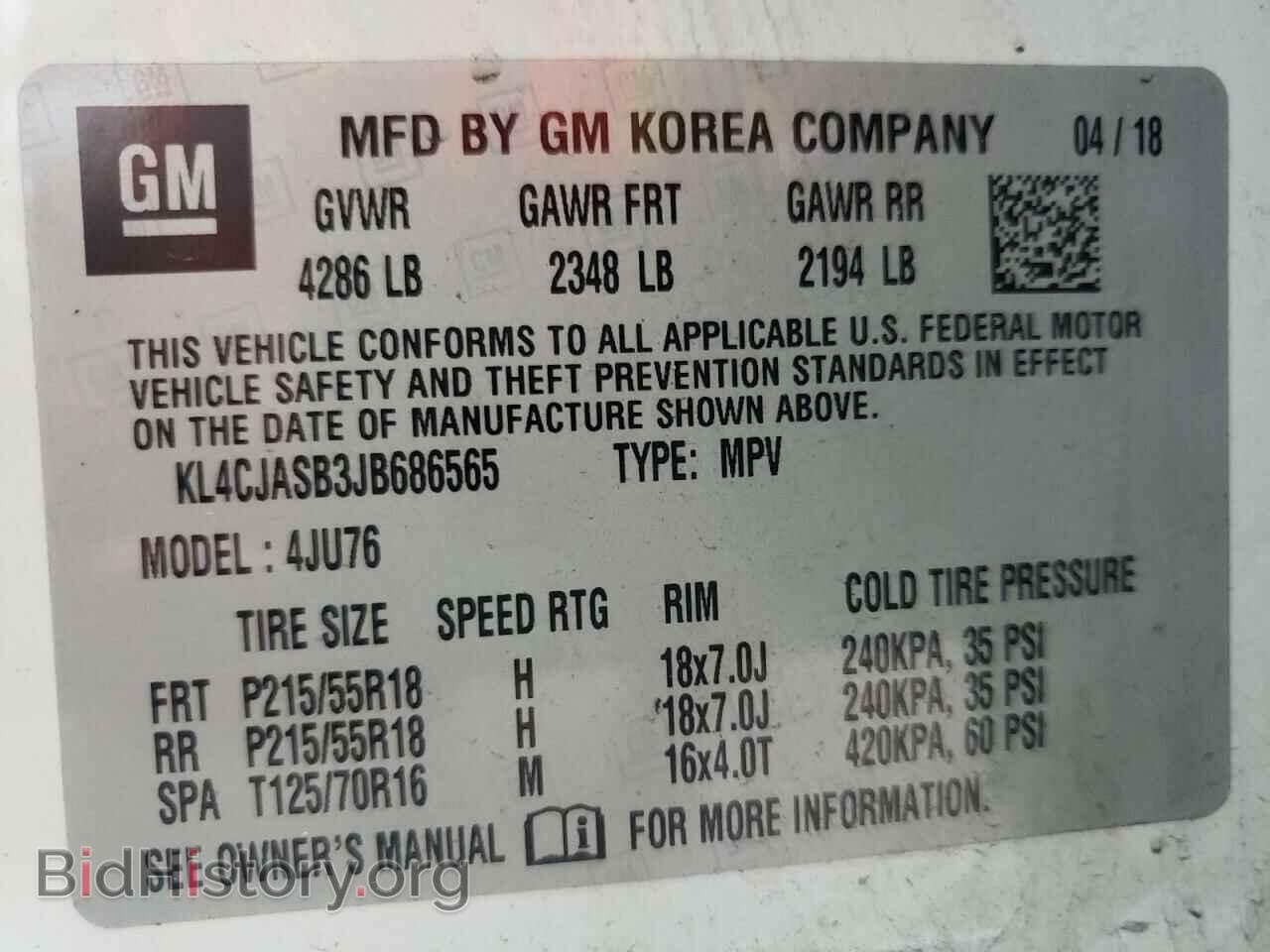 2018 BUICK ENCORE - VIN: KL4CJASB3JB686565 - Photo 10